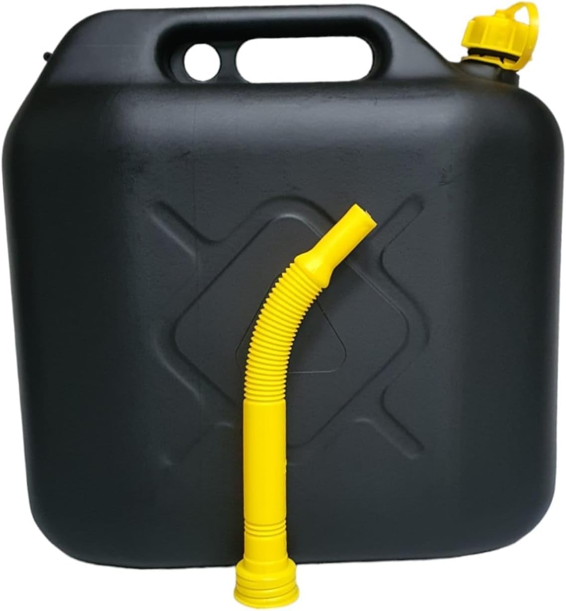 Multipurpose Water Jerry Can Storage Container Can & Spout for camping storage (BLACK 20L WITH SPOUT)