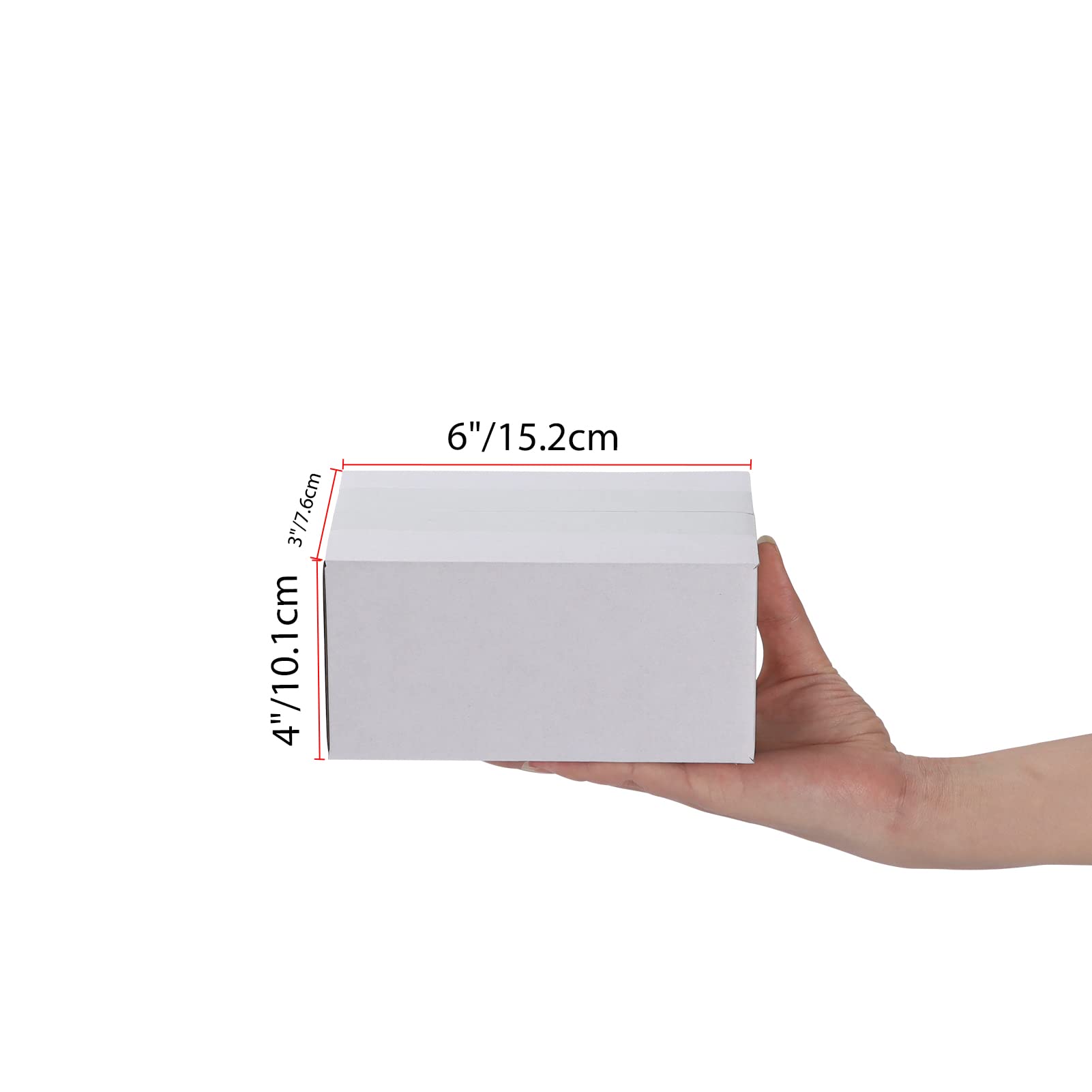 EYMPEU 40 Stück 15,3 x 10,2 x 7,7 cm Weiße Versandkarton, Kartons für kleine Gegenstände, Spielzeug, Schreibwaren und Weihnachtspäckchen