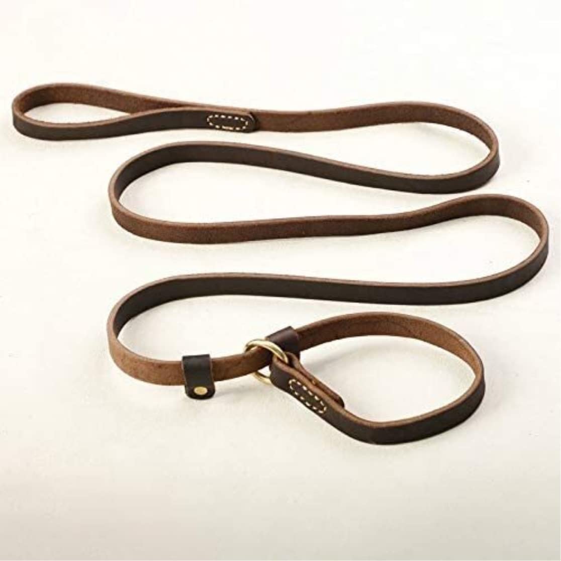 Correa Perro Correr Correa Grande para Perro, Collar Deslizante para Mascotas, Cuerda de tracción Cuero Genuino para Perros Antideslizantes Reforzada(1.8 * 180CM)