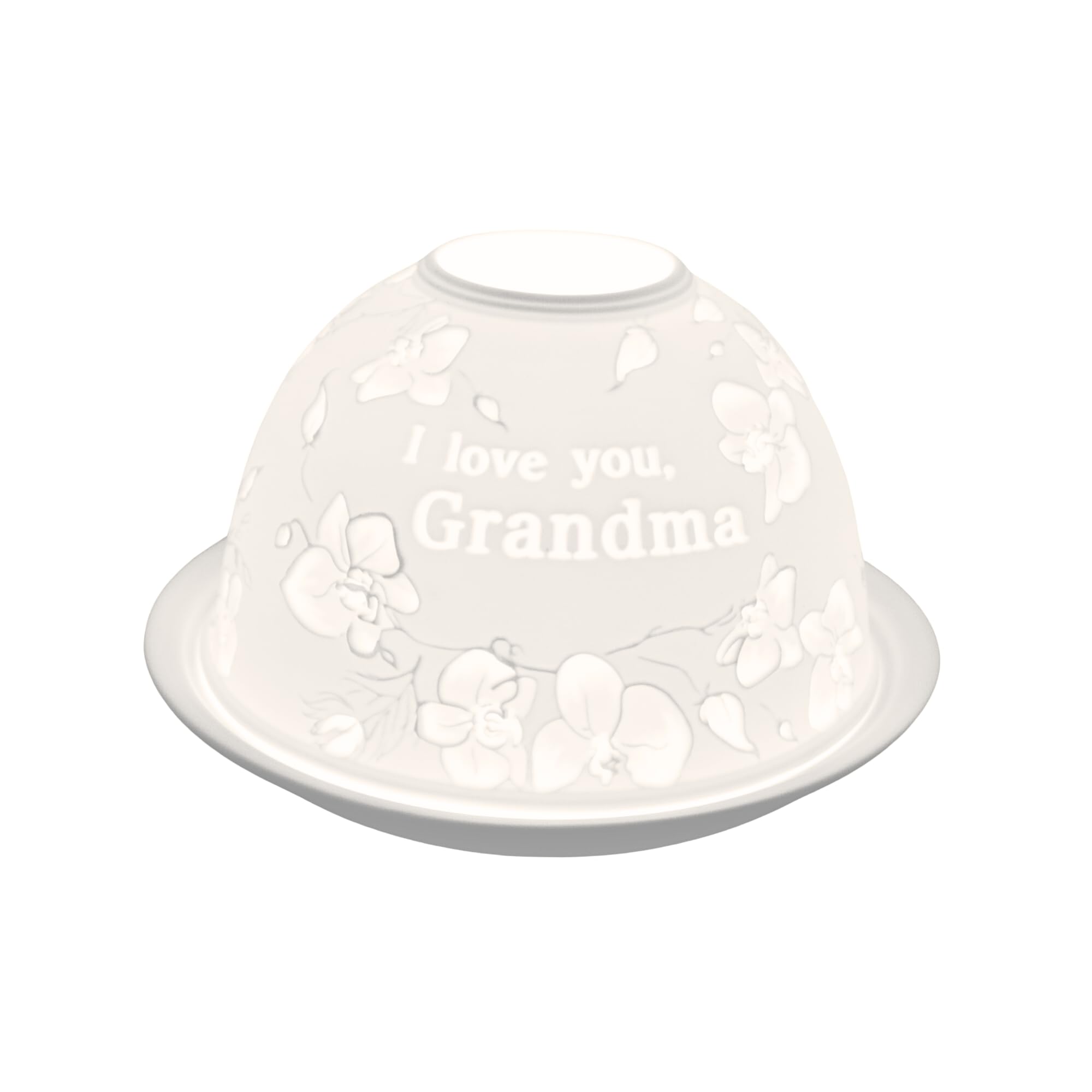 Nordic Lights Tealight Candle Holder, Set of Shade & Plate - Grandma, White