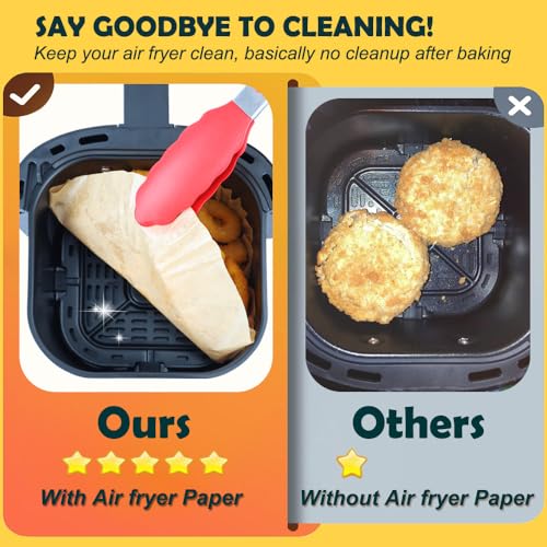 Image of BYKITCHEN Air Fryer Liners for Cosori Small /Chefman Mini /Midea /Daewoo Compact 2L, 120PCS 5.5Inch Disposable Parchment Paper Air Fryer Liner, Nonstick Kitchen Accessories for Single AirFryer Baskets