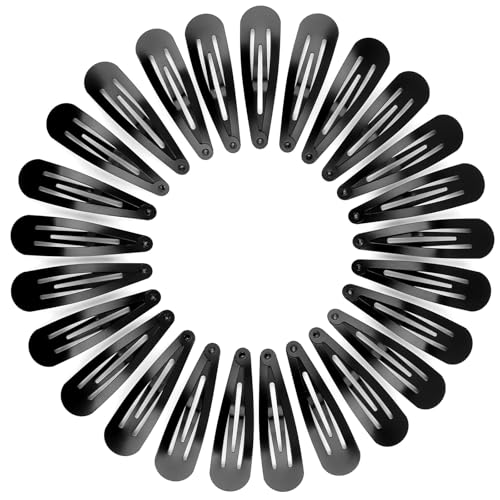 BUTBU 25 Stück Haarspangen Schwarz, 5CM-Haarspangen Mädchen, Haar Clips Metall, haarklemmen Friseur, Friseurbedarf, Haarclips zum Stylen und Schneiden, für mädchen Damen, für Haarstyling Make Up
