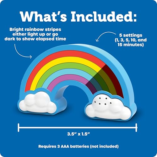 Temporizador visual de arcoíris Learning Resources para niños con luz nocturna infantil 6