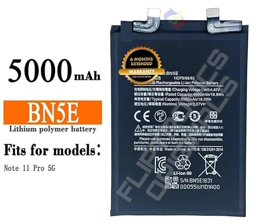 Image of BN5E Battery for Redmi Note 11 Pro 5G / Poco X4 Pro 5G Battery with 6 Months Warranty** (DD107)