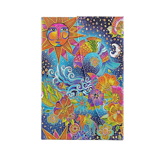 Paperblanks Diari a copertina rigida, Magia Celeste, Mini, Bianco, Chiusura Magnetica