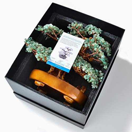 Kalifano Natural Aventurine (1,251 Gemstone Count) Chakra Crystal Tree With Healing Properties - Bonsai Feng Shui Money Tree For Luck And Intelligence - 14" #TOP5