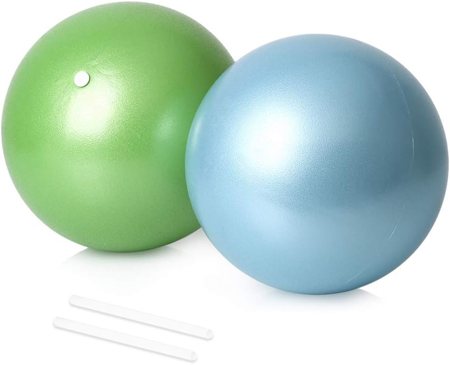2 Mini Exercise Balls - 9 Inch Small Bender Ball for Stability, Barre, Pilates, Yoga, Core Training and Physical Therapy