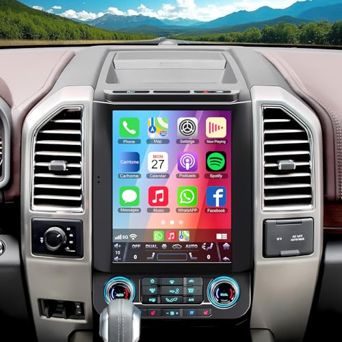 for Ford F150 2015 2016 2017 2018 2019 2020 Android 13 Car Stereo 8-core, 12.1 Inch IPS Touch Screen Car Radio with Wireless Carplay/Android Auto,GPS, WiFi, Bluetooth, FM, DVR