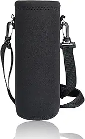 Bolsa de neoprene ajustável para garrafa de água, capacidade de 1000 ml com alça para facilitar o transporte