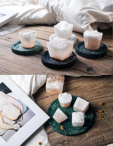 Image of MIYA LIFE Nature Crystal Passive Diffuser Stone Essential Oil Diffuser Hand Carved Selenite Stone Diffuser - Perfect for Meditation Reflection Bedroom Decoration (1 Piece, Cylinder Diffuser)