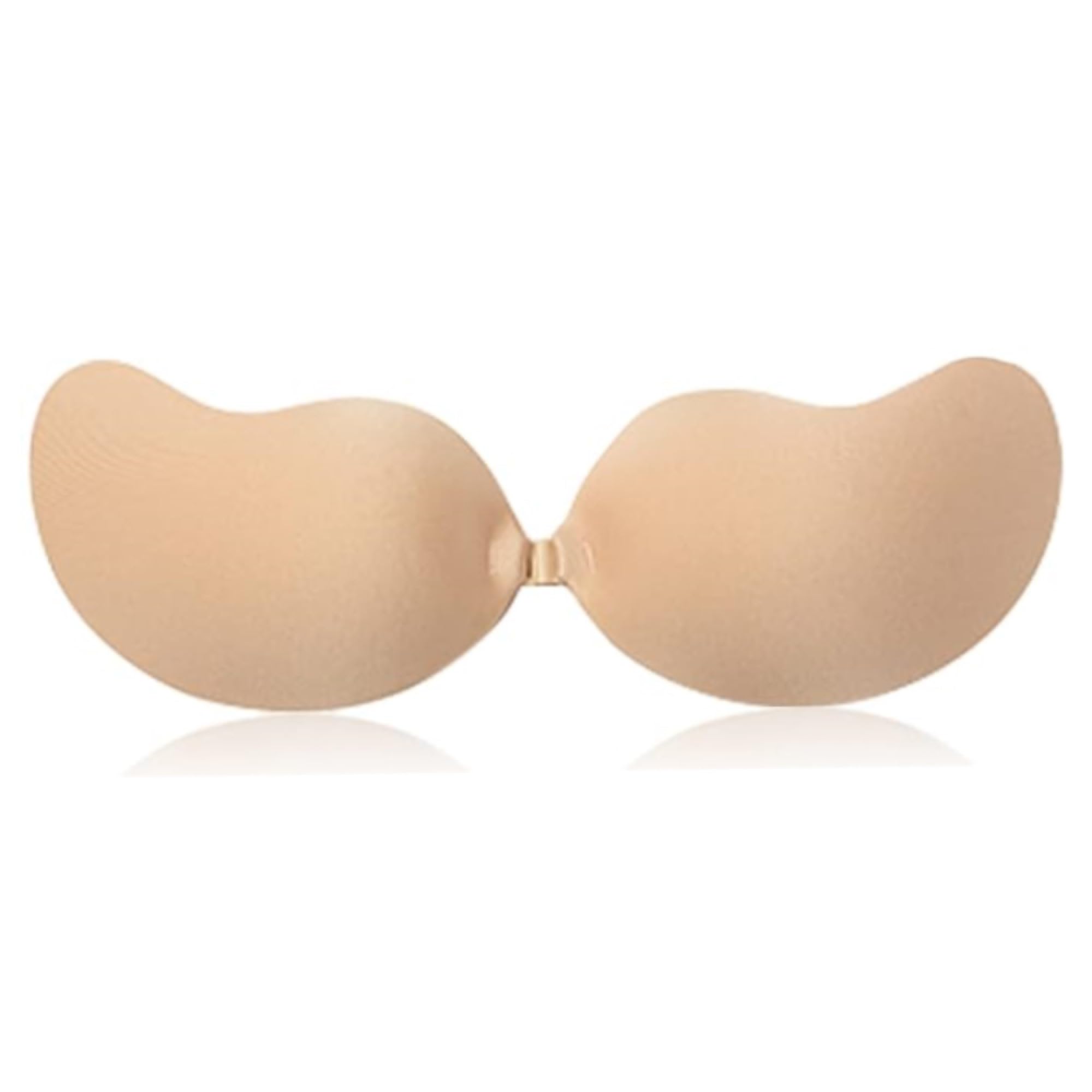 nipcinn Adhesive Strapless Bra for Women, Invisible Silicone Push Up Bra for Backless Dress Strapless Reusable, Mango Nude, B-picture-13