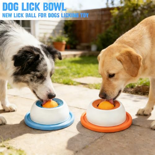 DIANLIANG 2 Stück Schleckball Hund, Leckspielzeug Hunde Lick Bowl, Leckball Hund Große Kleine Lick Sphere