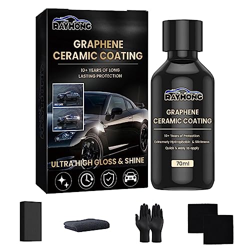 LINGJIONG Revêtement en céramique auto-graphène, revêtement en céramique professionnel, entretien des roues, kit professionnel étanche graphène anti-UV pour voiture