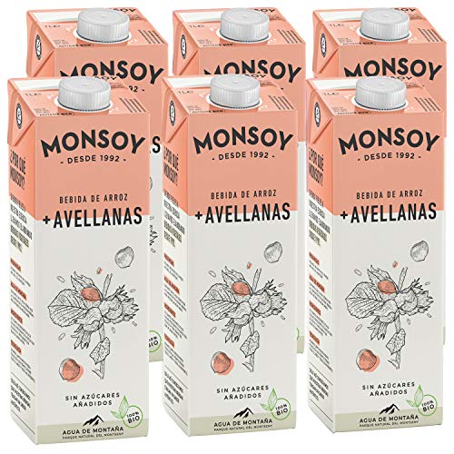 Monsoy – Bebida De Arroz Avellanas BIO – Caja de 6 x 1L