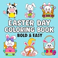 Easter Coloring Book: Bold & Easy Designs for Adults and Kids Gift For Boys Girls B0CWLSQ2Y4 Book Cover