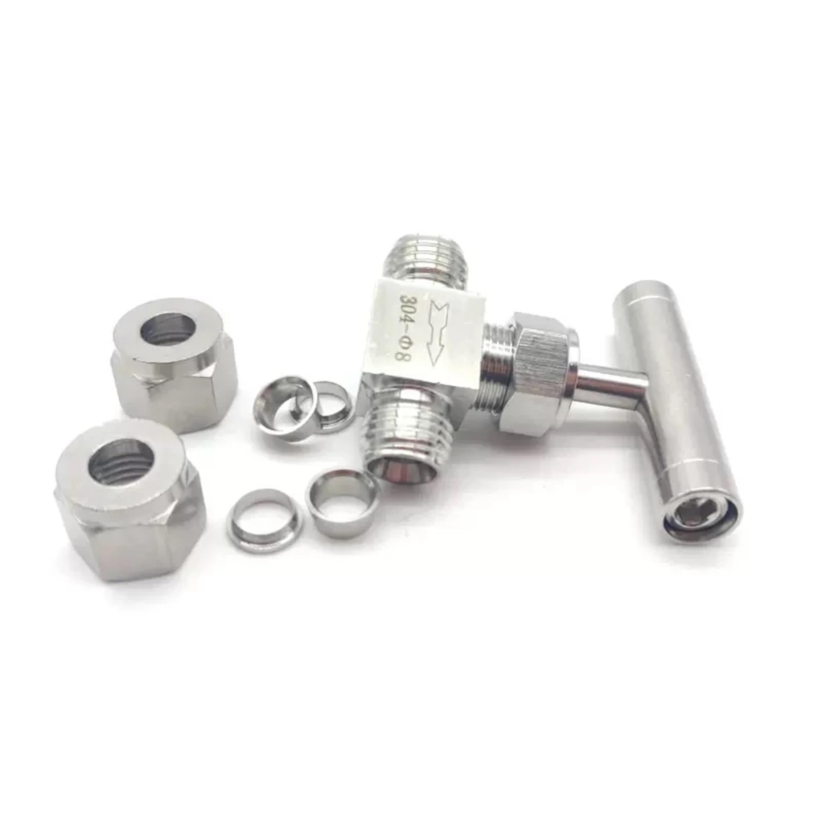 3 mm 4 mm 6 mm 8 mm 10 mm 12 mm podwójna tulejka ze stali nierdzewnej 304 złączka do rur wysokociśnieniowych zawór odcinający igiełkowy prosty uchwyt (10 mm)
