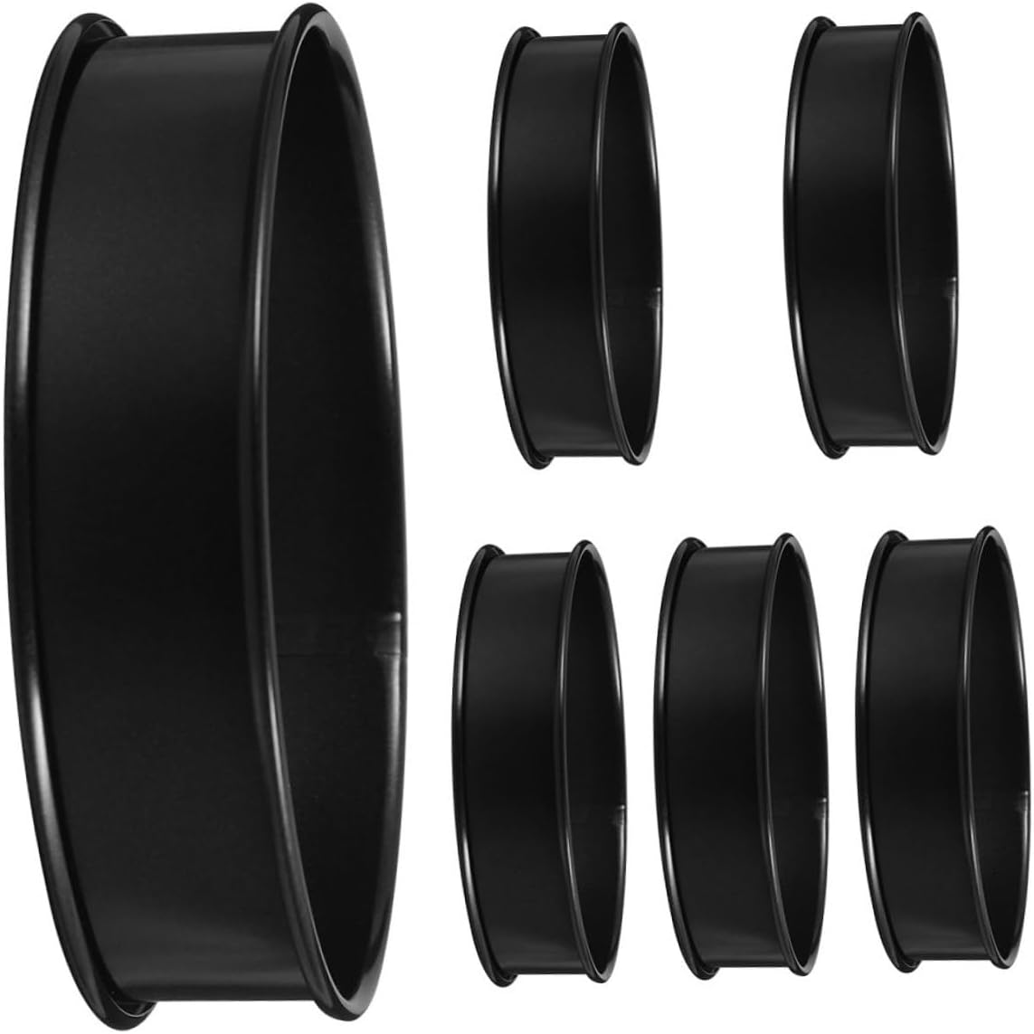 6pcs Non-stick Stainless Steel Double Rolled Baking Rings 10cm for English Muffins, Mini Tarts, and Pancakes – Reusable Pastry Molds for Home Cooking and Breakfast