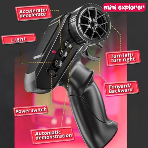 Image of MiniExplorer Ghost RC Drift Car 1:24 Scale 4WD | 20KM /H High-Speed Remote Control Car with LED Lights | 2.4GHz Rechargeable Drift Racing Car with Extra Tires & Cones | Birthday Gift | Boys & Girls