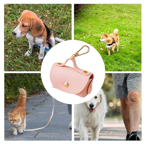 Dispenser sacchetti cane - Porta sacchetti perdite zero in PU | Accessorio con fibbia sicurezza per rifiuti canini | per parchi, campeggio, viaggio, casa e aree pubbliche