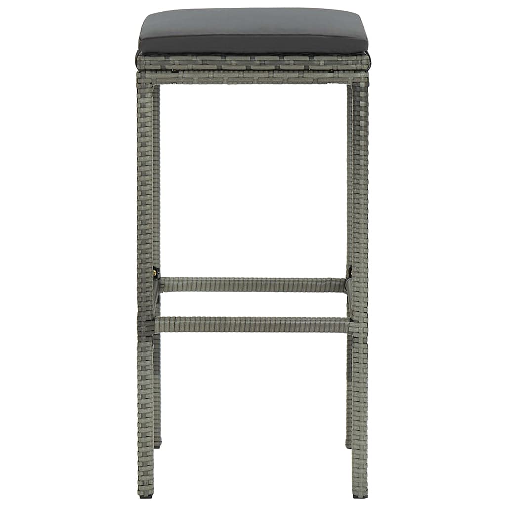 Nowoczesny rattanowy zestaw stołków barowych, 2 szt., szare krzesła do kuchni, wyspy, jadalni, wygodnej poduszki