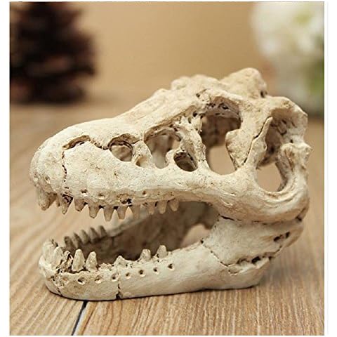 XIGUI Aquarium Decor Resin Emulational Skull - dinosaur skull skeleton ornament-fish tank small skull aquarium decoration cave landscape pet reptile house Cover