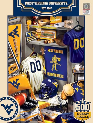 Image of MasterPieces Game Day 500 Piece Jigsaw Puzzle for Adults - NCAA West Virginia Mountaineers Locker Room - 15 inchx21 inch