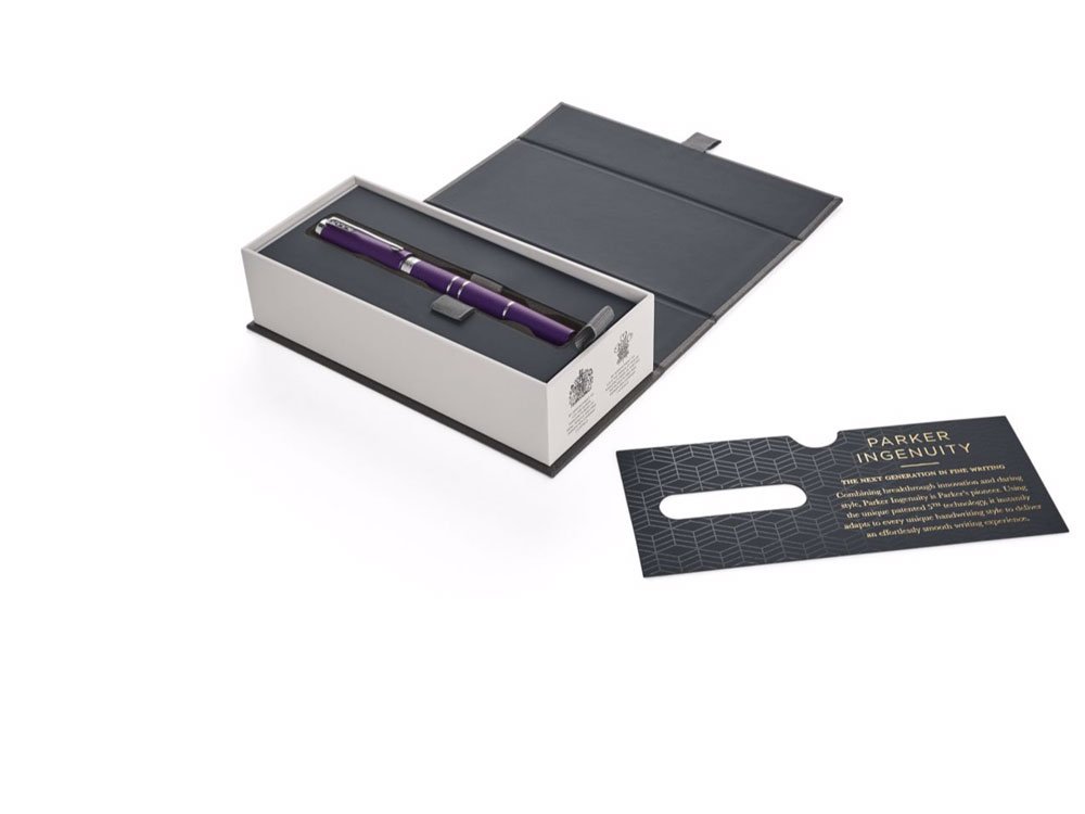 PARKER Ingenuity Penna con tecnologia di 5a generazione, blu-viola deluxe, punta sottile con ricarica di inchiostro nero (1931454)