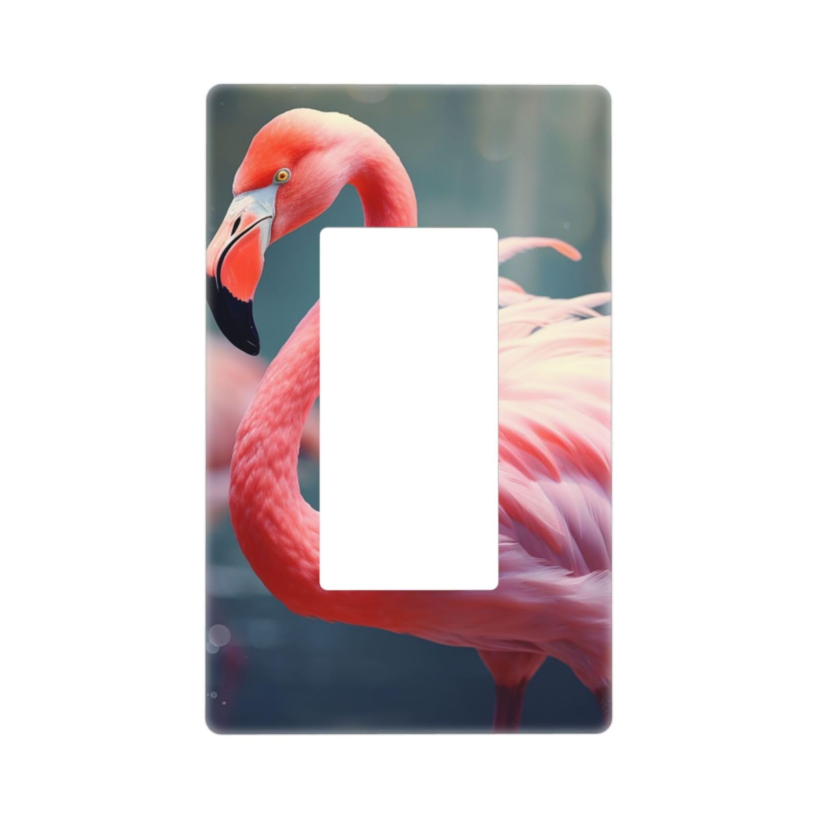Pink Flamingo Wall Plate Cover 1 Gang Light Switch Cover Decorative Single Duplex Wall Plates Standard Size Decorator Blank Electrical Switch Plate Cover for Electrical Outlets