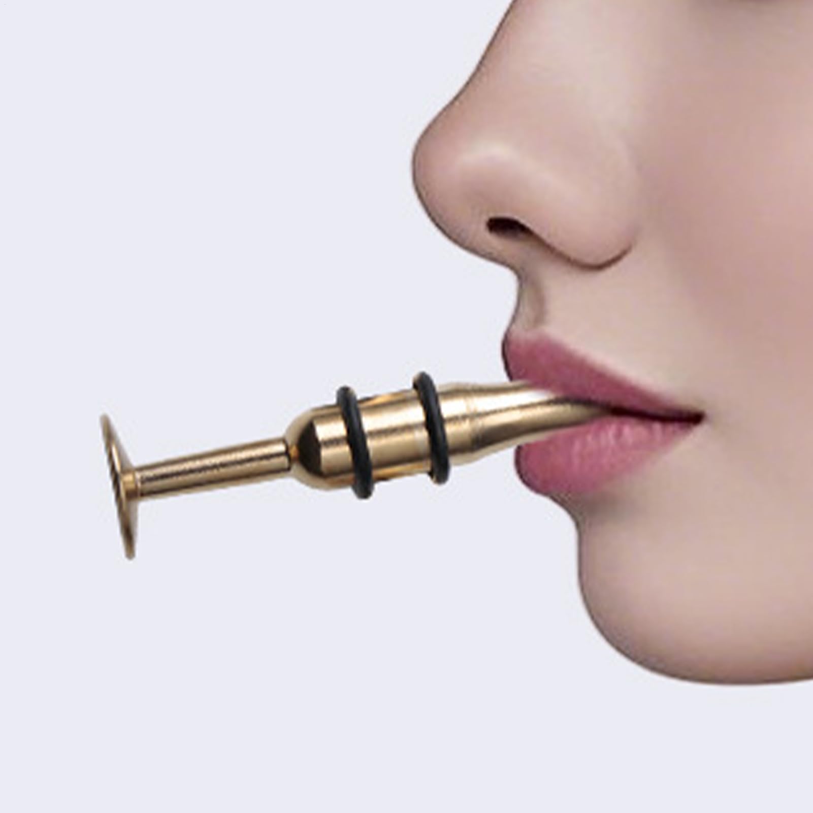 Embouchure Trainer, ejercitador de labios, herramienta de fuerza de boca de metal, accesorio de práctica de latón, dispositivo de construcción muscular para trompeta, corneta, cuerno, saxofón
