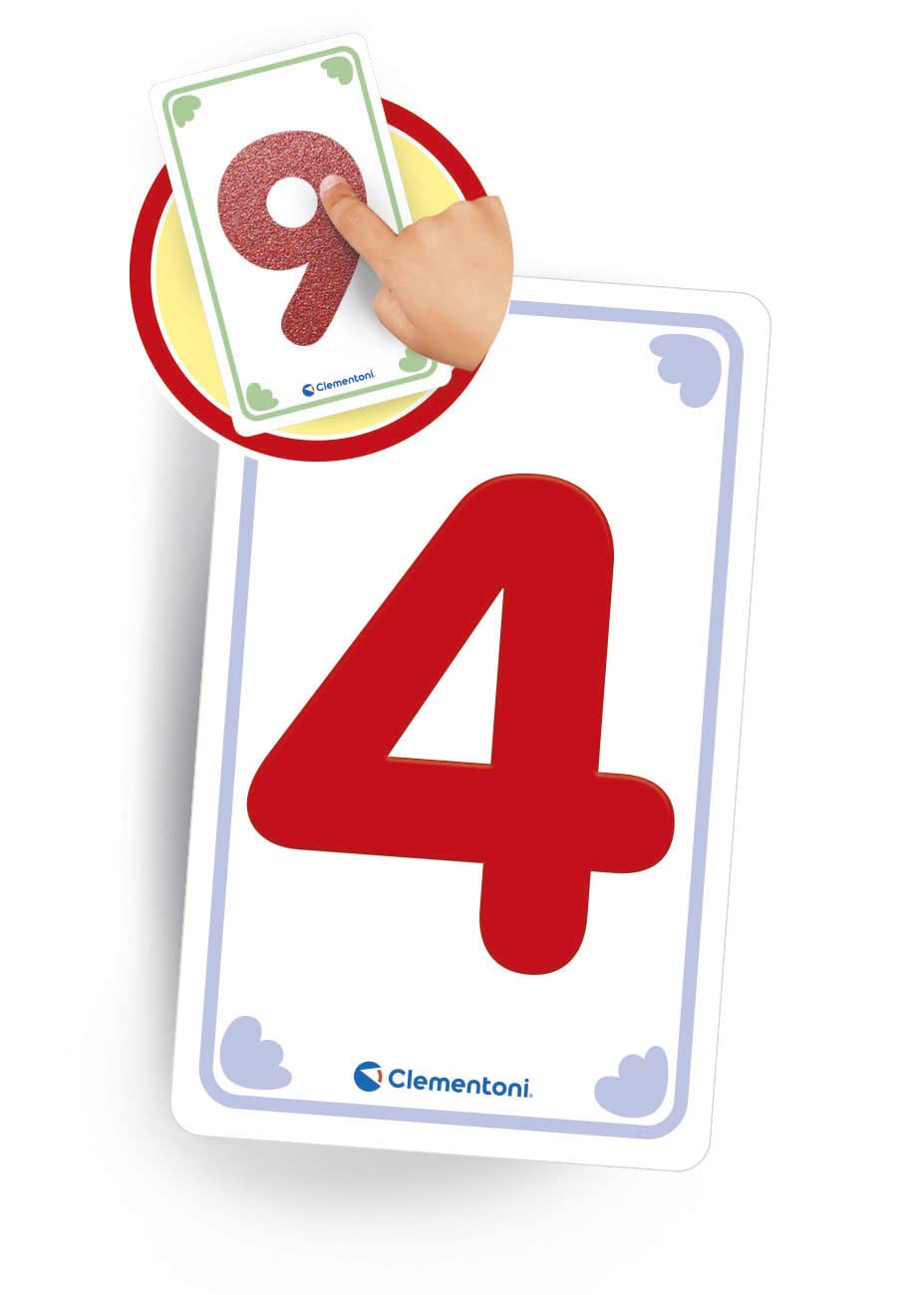 Clementoni Sapientino Montessori - Numeri Tattili, Gioco Educativo Bambini 3-6 Anni, Flashcards Sensoriali, Impara a Contare e Riconoscere i Numeri, Made in Italy, Lingua Italiana, 16436