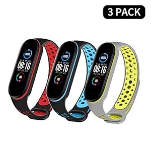 PaceBid 3 Stück Armband Kompatibel mit Xiaomi Mi Band 6/ Mi Band 5, Verstellbarer Ersatz Fitness Uhrenarmband, Silikon…