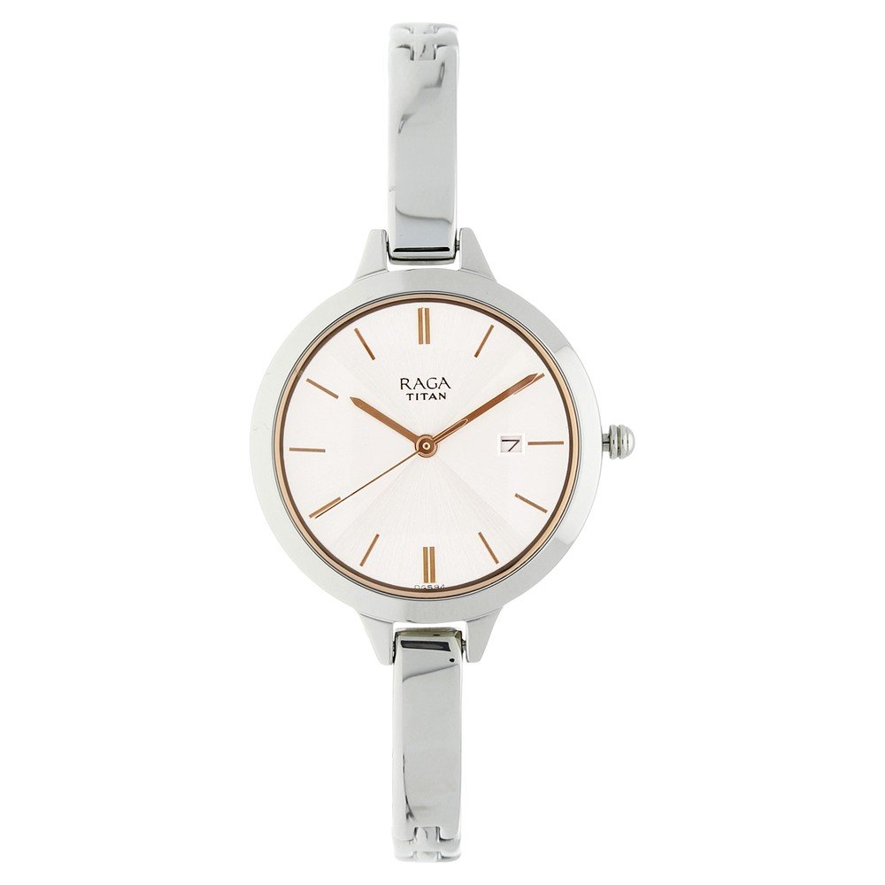 Titan Raga Viva Silver Dial Quartz Analog with Date Metal Strap Watch for Women-NP2578SM02 (B073WZ5342) Amazon Price History, Amazon Price Tracker