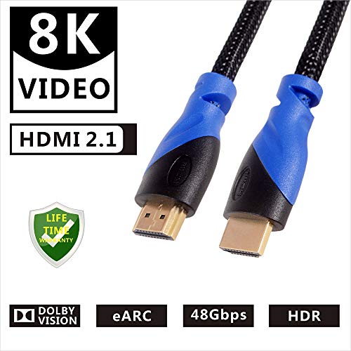 8k Hdmi Cable 48gbps 2.1,8K&60Hz 4K@120Hz 4320P UHD Compatible with  LG TV Samsung