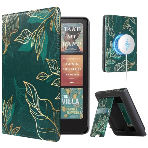 Image of CoBak Stand Case for 7 inch Kindle Paperwhite 12th Gen 2024 and Kindle Colorsoft with Hand Strap - Compatible with iPhone MagSafe, for Samsung /Belkin /Anker Wireless Charging Pads, Durable, Auto Sleep Wake