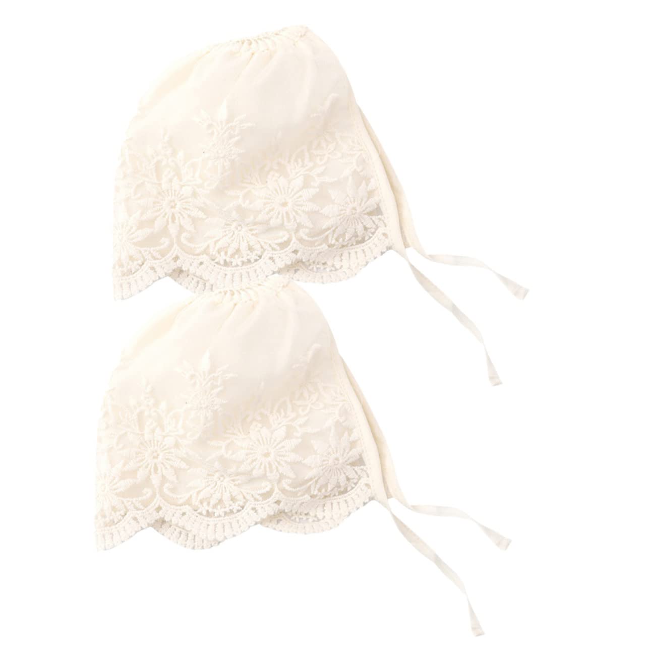 GLEAVI Sombrero De Corte Princesa Sombrero Vivero Ducha Ultravioleta Capó Sombrero De Niña Gorro De Chicas Sombreros De Bebé Recién Nacido Cordón Beige
