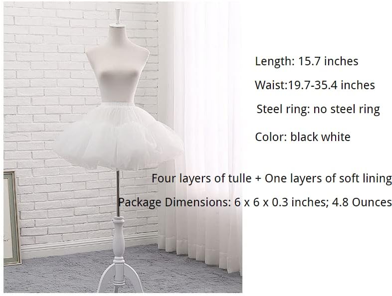 Women's 50s Vintage Hoopless Petticoat Adjustable Drawstring Waist Puffy Underskirt Lolita Halloween Rockabilly - Image 3