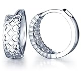 Infinite U Huggie Earrings 925 Sterling Silver Cubic Zirconia Small Hoop Star/Heart Cartilage for Women (infinite love)