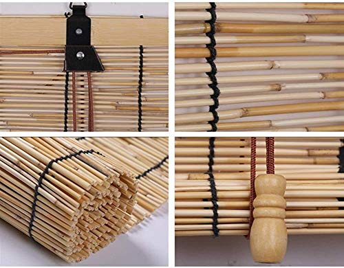 Persianas romanas de bambú / Reed Estor Cut Off Persiana for Sala de Estudio Las cortinas romanas protector solar sencilla de 2 colores, tamaño personalizable (color: B, Tamaño: 85x150cm), Tamaño: 50x