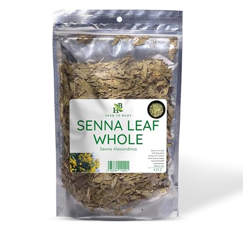 Herb To Body Senna Leaf Whole – 4 oz, Wildcrafted Dried Leaves fo...