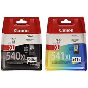 Canon PG540XL – CL541 xL Paket 98/ 9 – 23 /00 Original Tintenpatronen, 2-er Set, 1x schwarz/farbige tinten