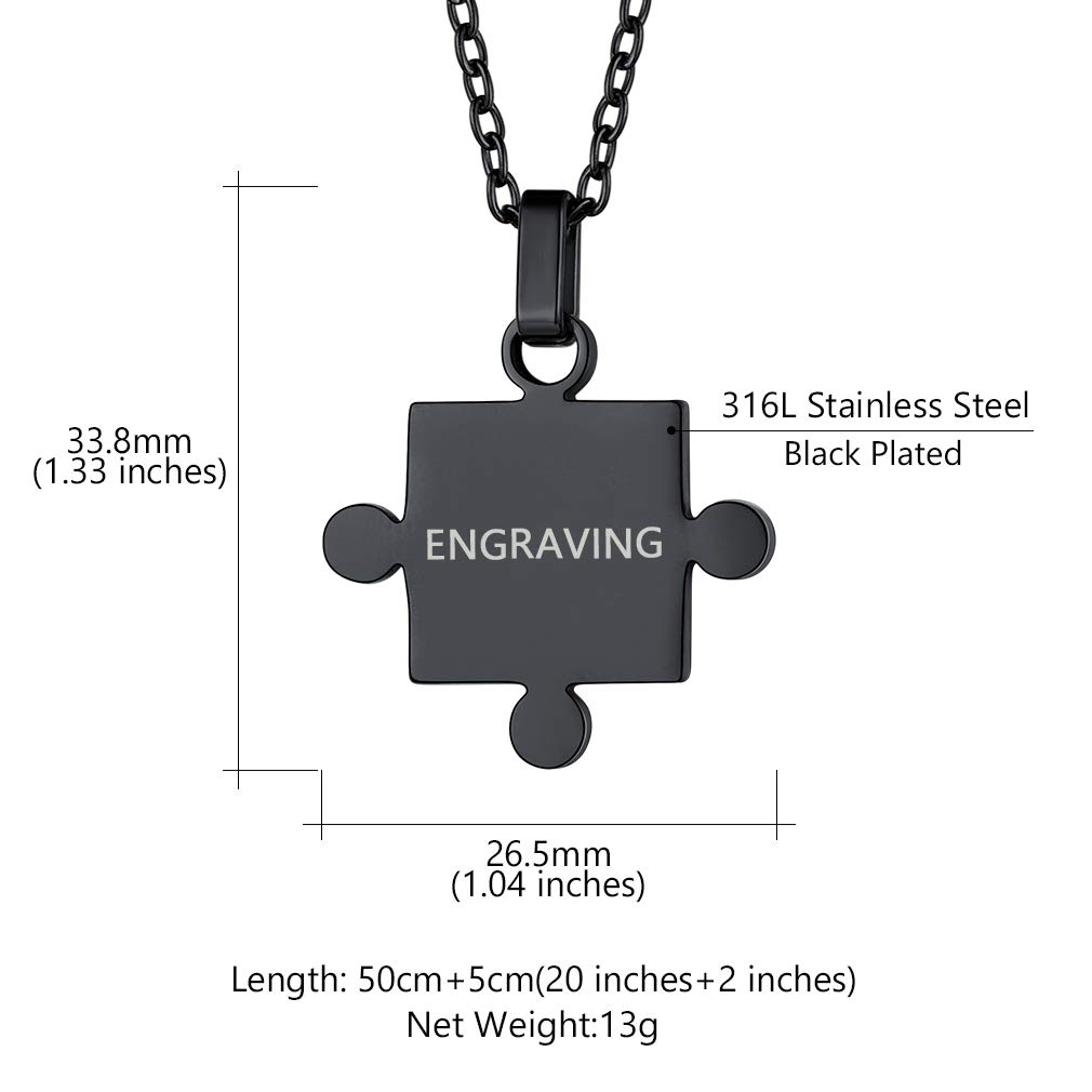 Custom4U Colgante Personalizado Puzzle Geométrico Collar Rompecabezas Acero Inoxidable 316L con Nombres Grabados Joyería Personalizable para Mejores Amigas 2/3/4/5/6/7/8 Piezas