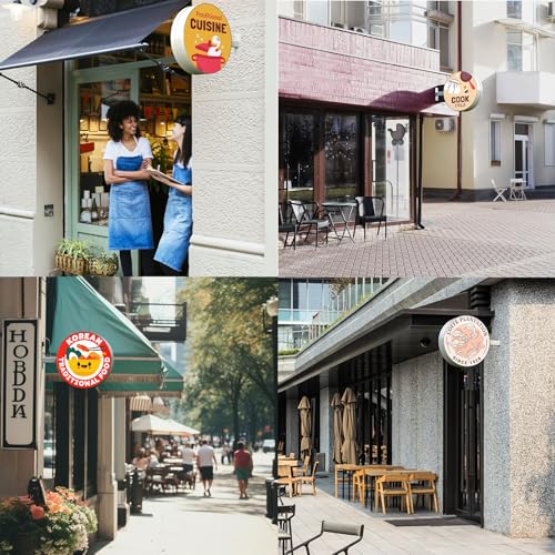 Image of P2.5 Outdoor LED Sign, Round 22 inch Diameter Digital Signage, IP65 Waterproof Outdoor Digital Signs 4000 cd /m High Brightness, Double-Sided Display, Electronic Message Board for Store Advertising