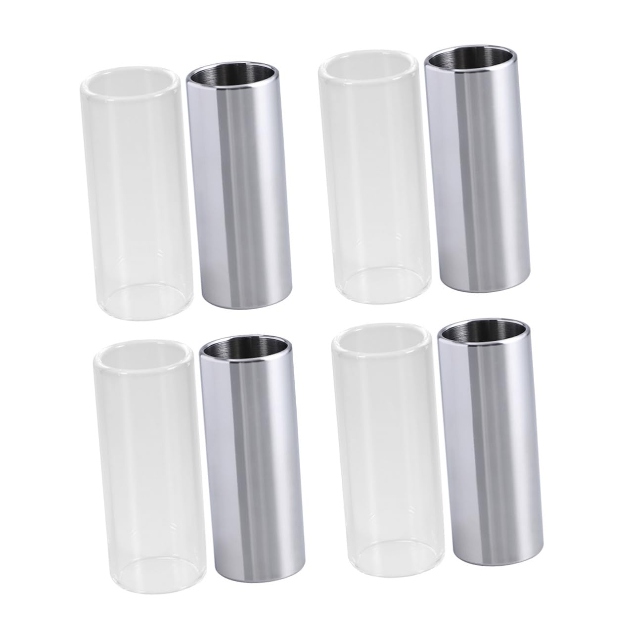 GOOHOCHY Guitar Slide Pack 60mm Glass Stainless Steel Slides for Neck Bass Guitar Playing