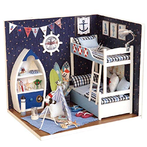 N-brand DIY 3D Wooden Puzzle Dollhouse Cute Miniature Room Model Kit Furniture Handcraft Doll House Toys Gift for Children Grownups
