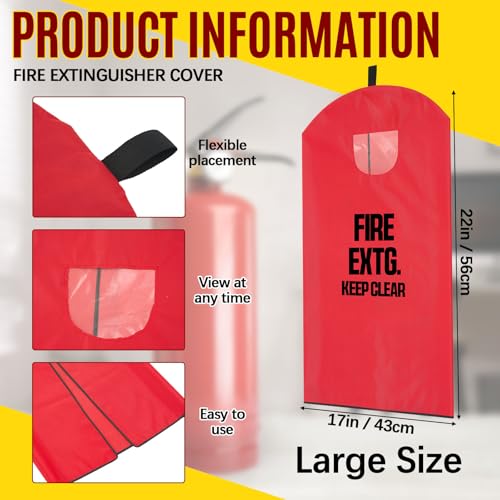 Image of Amylove 2 Pcs Fire Extinguisher Cover 5-13 lb Heavy Duty Thickened Fire Protective Sleeve from Scuffs and Scratches Accessories 17 inch W x 22 inch L