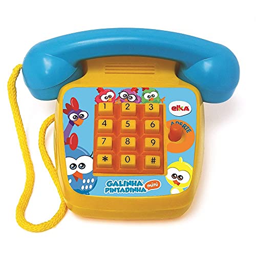 Elka, Fazendinha da Galinha - Galinha Pintadinha Mini, 1087, Telefone Sonoro, Amarelo/Azul