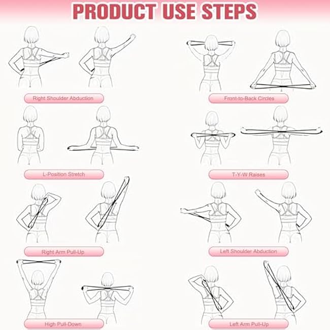 Victoriousact Resistance Bands, Figure 8 Exercise Bands for Women Men, Yoga Gym Resistance Band for Working Out, with Handles for Glutes, Back, Fullbody Yoga Pulling Rope