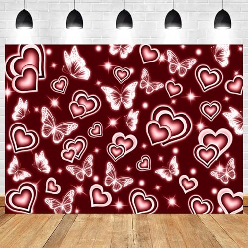 Fondo fotográfico 7x5ft Corazón Rojo decorativo miniatura 2