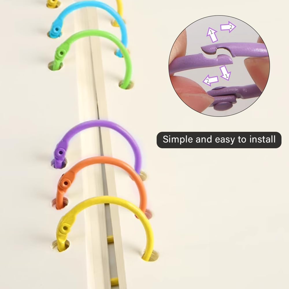 100 Anelli Di Rilegatura In Metallo Da 30mm | Multicolore Per Album, Scrapbooking E Progetti Fai Da Te - Foto 5