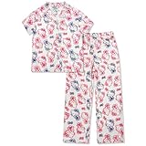 Hello Kitty Girls Pajama Set - 2 Piece Girls Pjs Button Down Short Sleeve & Pants For Kids - Official Product